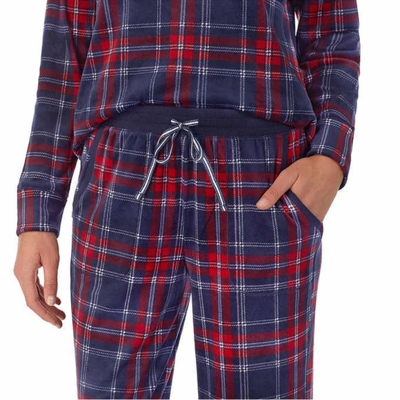 Plaid Long Sleeve Pajama Nautica Set - Red and Blue medium - Picture 4 of 11